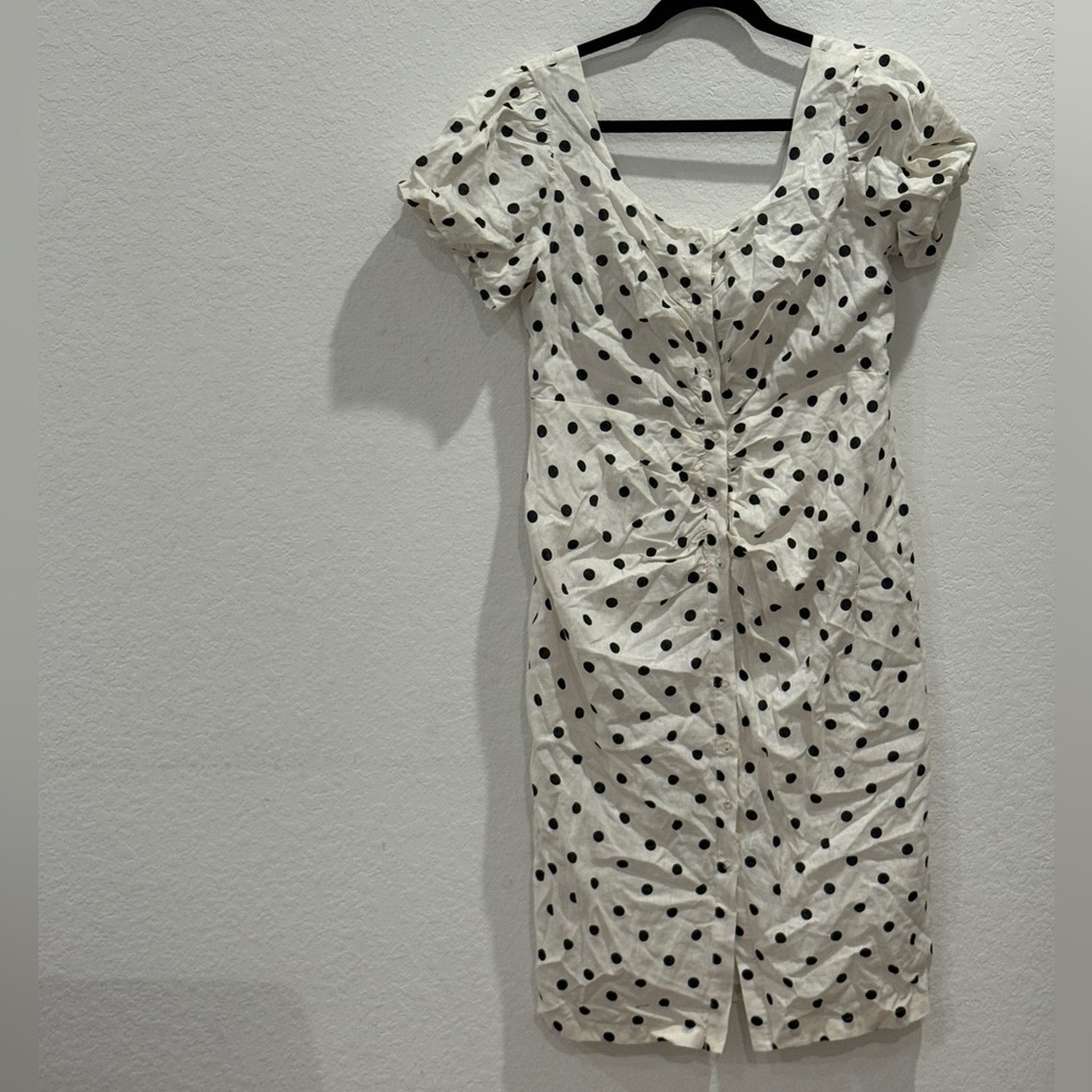 New York & Company Black and White Polka Dot Midi Dress